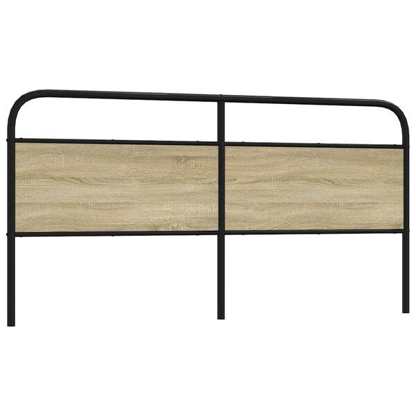 Hoofdbord Staal En Bewerkt Hout Kleurig 200 cm Sonoma eiken