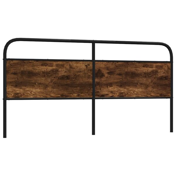 Hoofdbord Staal En Bewerkt Hout Kleurig 190 cm Gerookt eiken