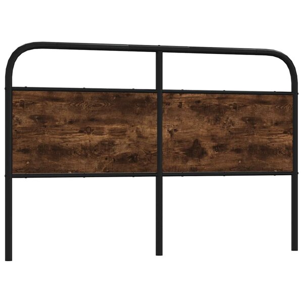 Hoofdbord Staal En Bewerkt Hout Kleurig 160 cm Gerookt eiken