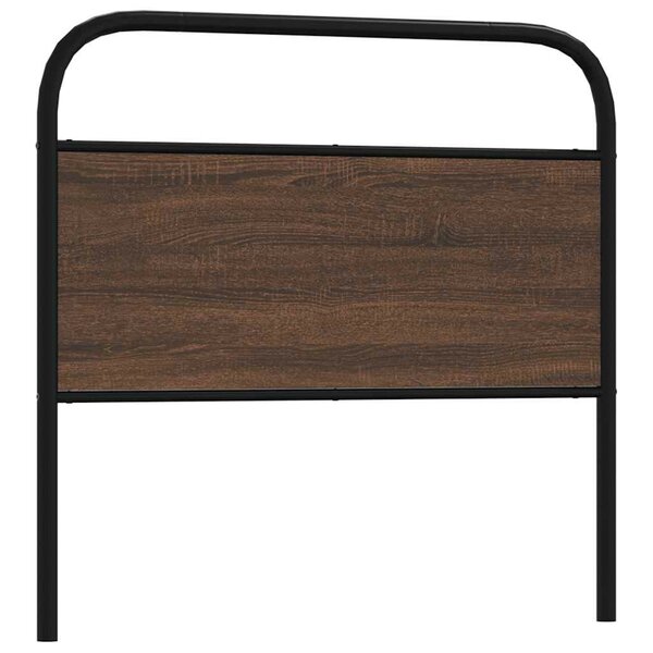Hoofdbord Bewerkt Hout En Staal Ig 100 cm bruin eikenkleur