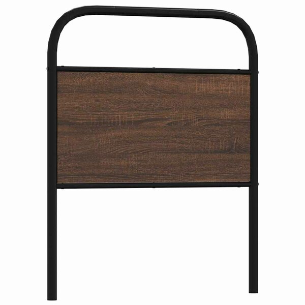 Hoofdbord Bewerkt Hout En Staal Ig 80 cm bruin eikenkleur