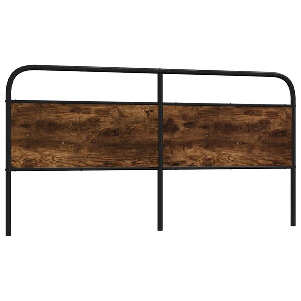 Hoofdbord Staal En Bewerkt Hout Kleurig 180 cm Gerookt eiken