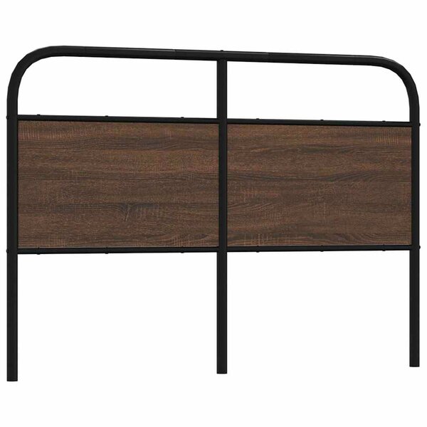 Hoofdbord Bewerkt Hout En Staal Ig 140 cm bruin eikenkleur