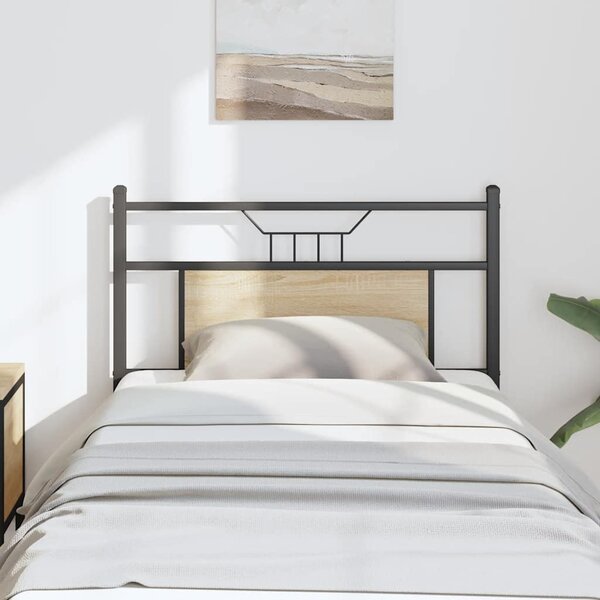Hoofdbord Sonoma Spaanplaat En Staal Eikenkleurig 80 cm Sonoma eiken