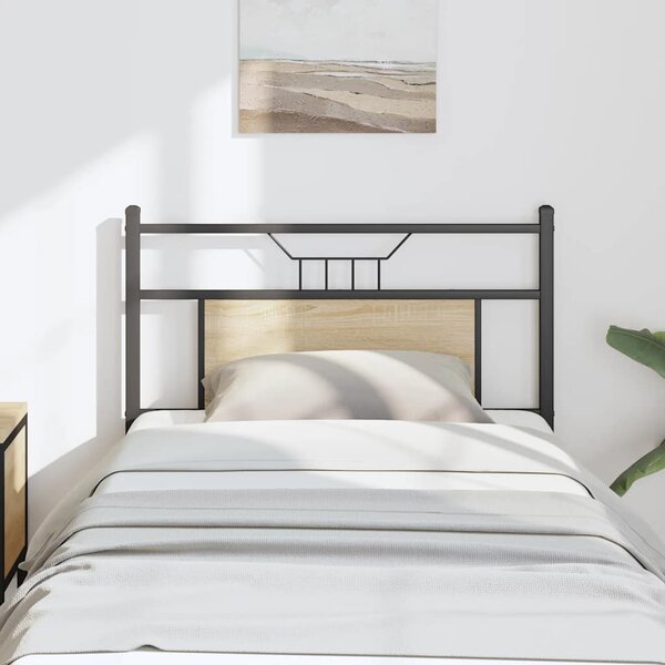 Hoofdbord Spaanplaat Kleurig Hout En Staal 90 cm Sonoma eiken