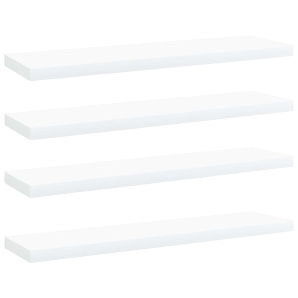 Wandschappen 40X10X1,5 Cm Bewerkt Hout Wit 40 x 10 x 1.5 cm