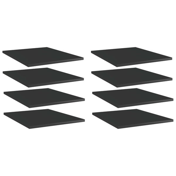 Wandschappen 8 st 40x50x1,5 cm bewerkt hout hoogglans zwart