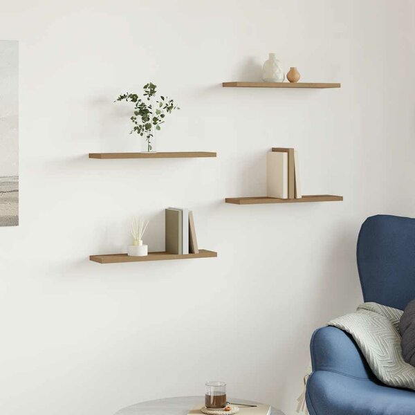 Wandschappen 40X10X1,5 Cm Bewerkt Hout Artisanaal Eiken Artisanaal Eikenkleurig 40 x 10 x 1.5 cm