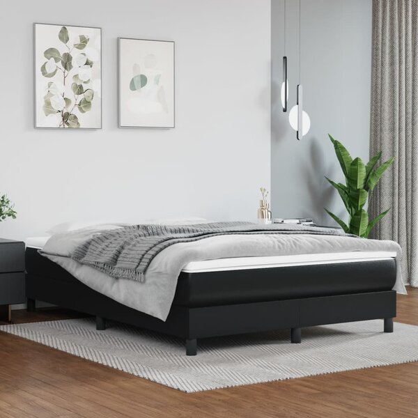 Pocketveringmatras 140X190X20 Cm Kunstleer 140 x 190 cm Zwart