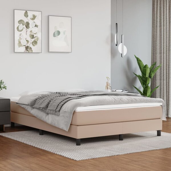 Pocketveringmatras 140X200X20 Cm Kunstleer Kleurig 140 x 200 cm Cappuccino