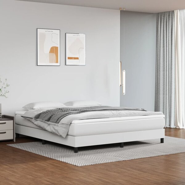 Pocketveringmatras 180x200x20 cm kunstleer wit