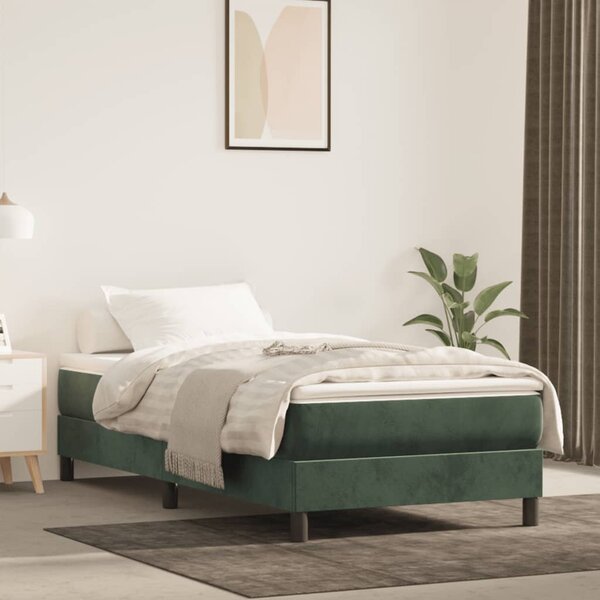 Pocketveringmatras 120X190X20 Cm Fluweel Donkergroen 120 x 190 cm