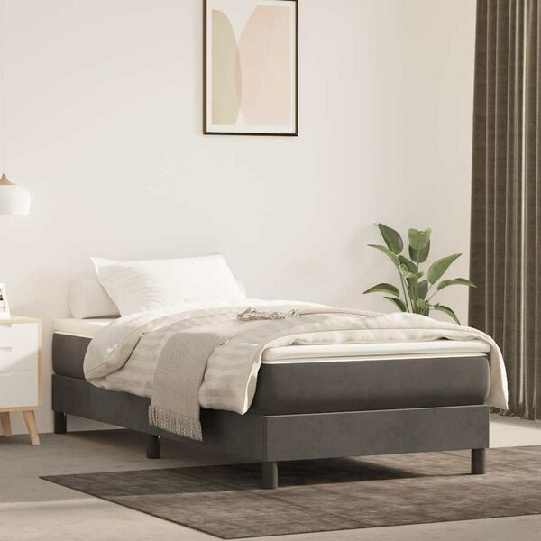 Pocketveringmatras 100X210X20 Cm Fluweel Donkergrijs 100 x 210 cm