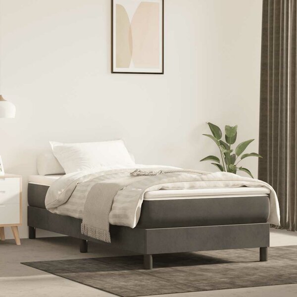 Pocketveringmatras 80X210X20 Cm Fluweel Donkergrijs 80 x 210 cm