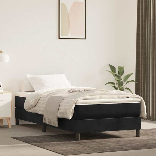 Pocketveringmatras 80X210X20 Cm Fluweel Zwart 90 x 210 cm