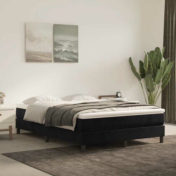Pocketveringmatras 140X210X20 Cm Fluweel Zwart 140 x 210 cm