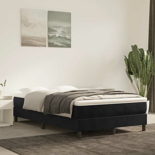 Pocketveringmatras 120X220X20 Cm Fluweel Zwart 120 x 220 cm