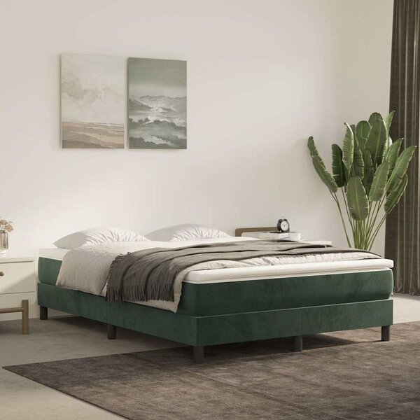 Pocketveringmatras 140X220X20 Cm Fluweel Donkergroen 140 x 220 cm