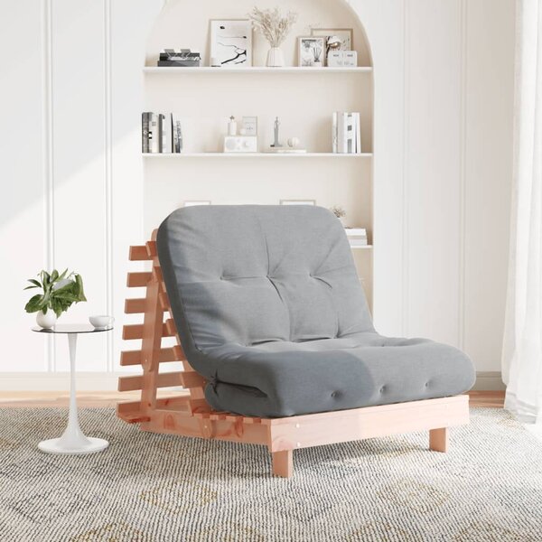 Futon Slaapbank Met Matras Massief Douglashout 90 x 206 x 11 cm Natuurlijk douglashout