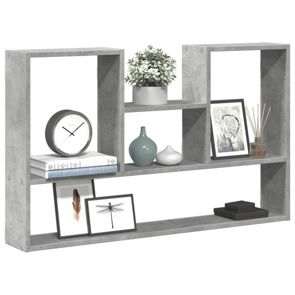 Wandschap 99X15X60 Cm Bewerkt Hout Betongrijs