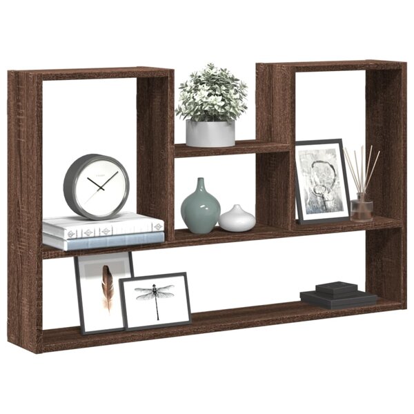 Wandschap 99x15x60 cm bewerkt hout bruin eikenkleurig