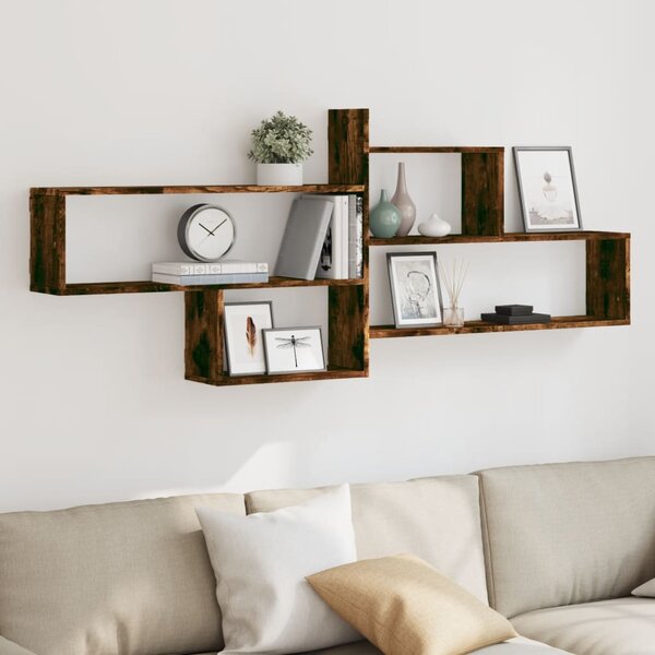 Wandschap 167,5X18X68 Cm Bewerkt Hout Kleurig Gerookt eiken