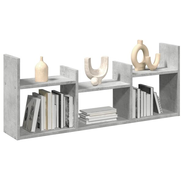 Wandkast 100X18X40 Cm Bewerkt Hout Betongrijs