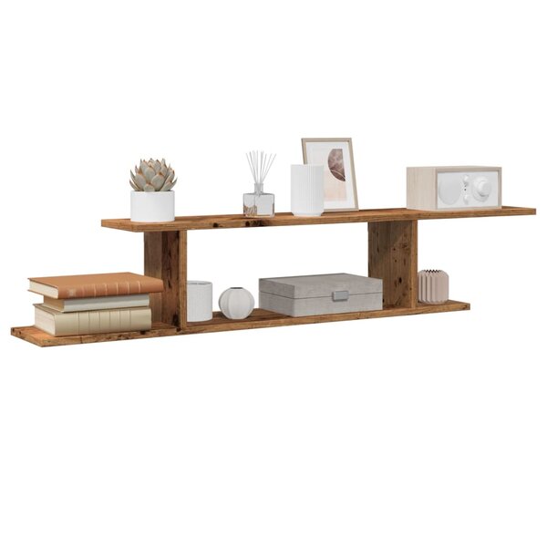 Tv-Wandschap 125X18X23 Cm Bewerkt Hout Kleurig Oud hout