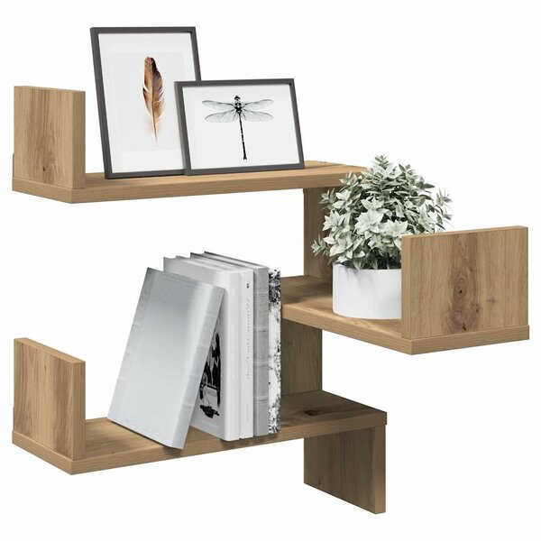 Hoekwandschappen 40X40X49,5 Cm Hout Artisanaal Eiken 2 artisanaal eikenkleurig 1