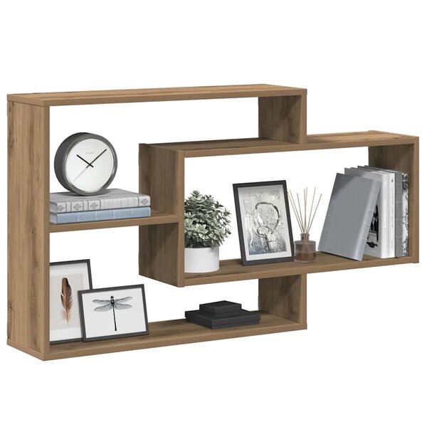 Wandschap 104X20X58,5 Cm Bewerkt Hout artisanaal eikenkleurig