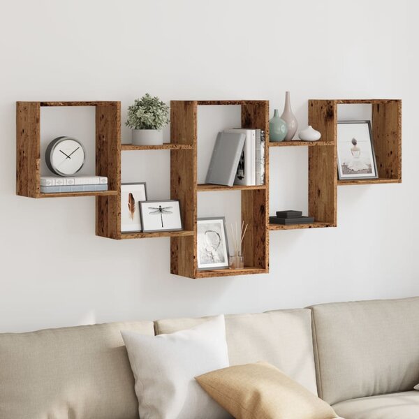Wandschap 159X18X66 Cm Bewerkt Hout Kleurig Oud hout