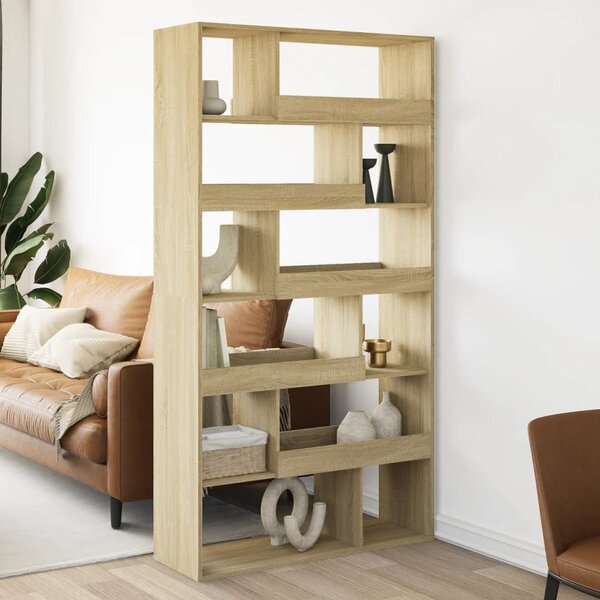 Kamerscherm 100X33X187,5 Cm Bewerkt Hout Kleurig 187.5 cm Sonoma eiken