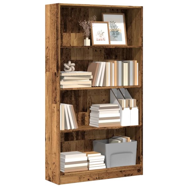Boekenkast 80X24X Bewerkt Hout Kleurig Oud Hout 80 cm 143 cm