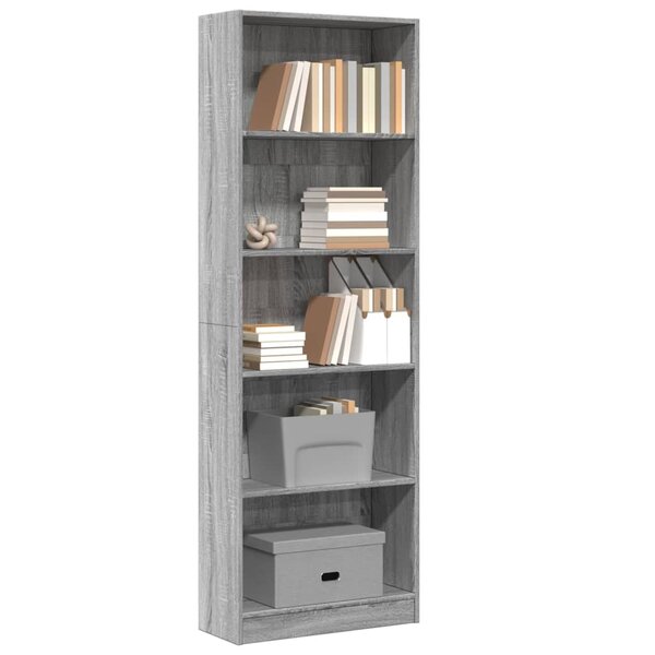 Boekenkast 60X24X Bewerkt Hout Eikenkleurig Grijs Sonoma 60 cm 176 cm