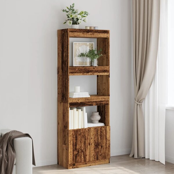 Hoge Kast 63X33X Bewerkt Hout Kleurig Oud Hout 63 cm 180 cm