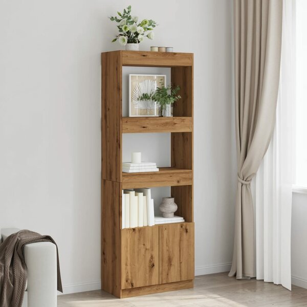 Hoge Kast 63X33X Bewerkt Hout Artisanaal Kleurig Eiken 63 cm 180 cm
