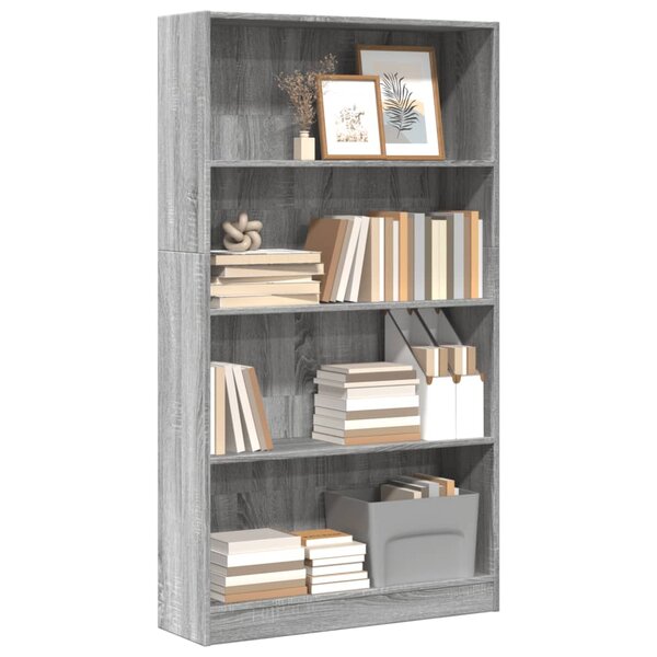 Boekenkast 80X24X Bewerkt Hout Eikenkleurig Grijs Sonoma 80 cm 143 cm