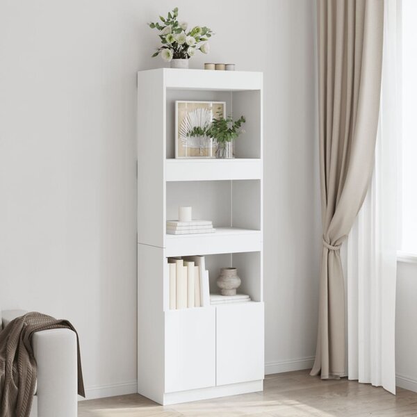 Hoge Kast 63X33X Bewerkt Hout Wit 63 cm 180 cm