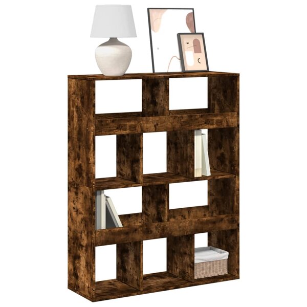 Boekenkast 100X33X125,5 Cm Bewerkt Hout Kleurig 125.5 cm Gerookt eiken