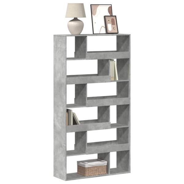 Boekenkast 100X33X187,5 Cm Bewerkt Hout 187.5 cm Betongrijs