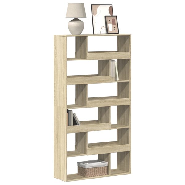 Boekenkast 100X33X187,5 Cm Bewerkt Hout Kleurig 187.5 cm Sonoma eiken