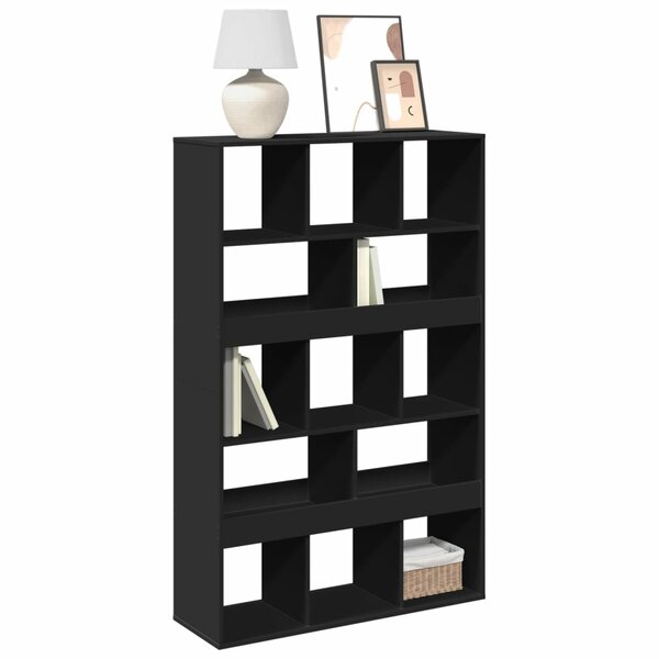 Boekenkast 100X33X156,5 Cm Bewerkt Hout 156.5 cm Zwart