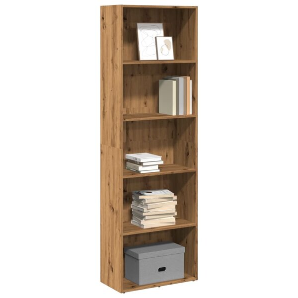 Boekenkast 60X30X Bewerkt Hout Artisanaal Eikenkleurig Artisian Oak 60 cm 189 cm
