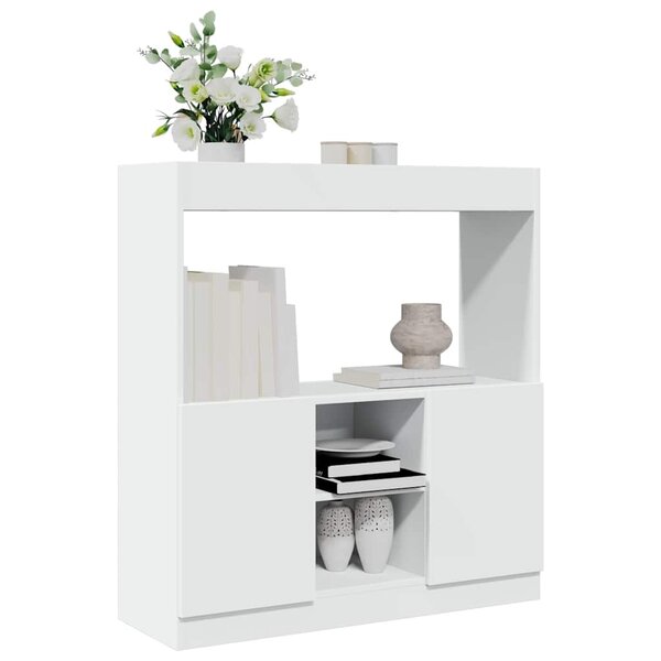 Hoge Kast 92X33X Bewerkt Hout Wit 92 cm 100 cm