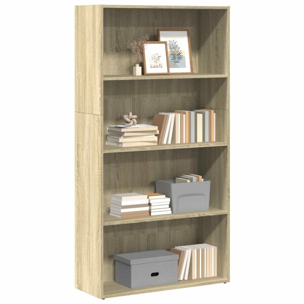 Boekenkast 80X30X Bewerkt Hout Kleurig Sonoma Eiken 80 cm 152 cm