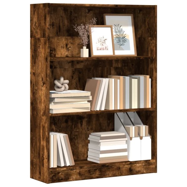 Boekenkast 80X24X Bewerkt Hout Kleurig Gerookt Eiken 80 cm 109 cm