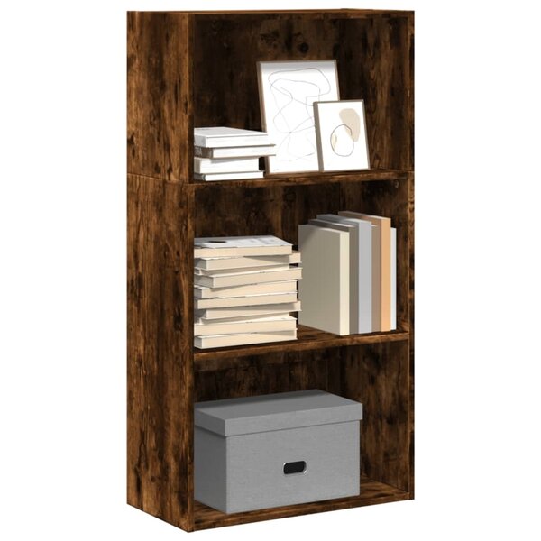 Boekenkast 60x30x114 cm bewerkt hout gerookt eikenkleurig