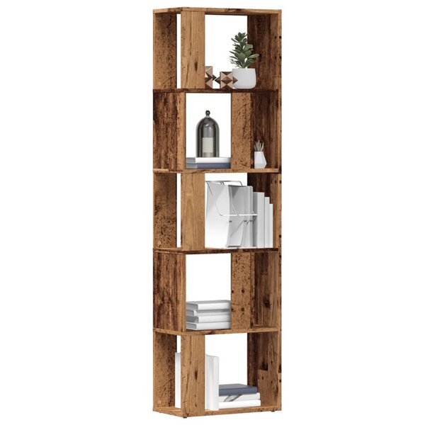 Boekenkast 45X24X159 Cm Bewerkt Hout Kleurig Oud hout