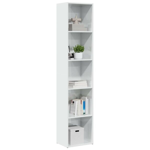 Boekenkast 40X30X Bewerkt Hout Hoogglans Wit 40 cm 189 cm