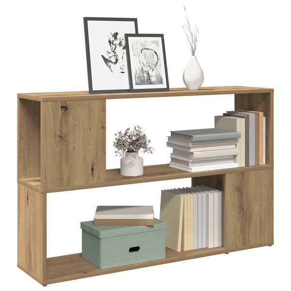 Boekenkast 100X24X63 Cm Bewerkt Hout Artisanaal Eikenkleur 100 x 24 x 63 cm